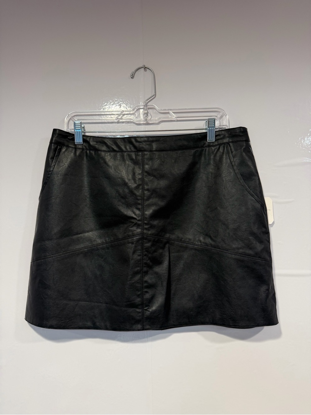 Altar'd State Black Faux Leather Mini Skirt